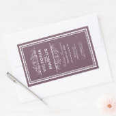 Dusty Plum Elegant Bruiloft Monogram Wijnfles Rechthoekige Sticker (Envelop)