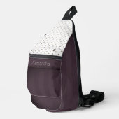 Dusty Plum en Tawny Polka Dot Design met Naam Sling Bag (Rechterhoek)