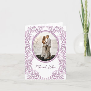 Dusty Plum Paars Wedding Botanical Bedankkaart