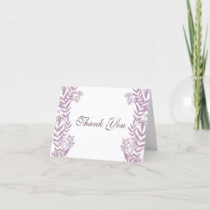 Dusty Plum Paars Wedding Botanical Bedankkaart