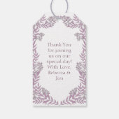 Dusty Plum Paars Wedding Botanical Cadeaulabel (Achterkant)