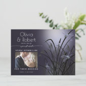 Dusty Plum Save the Date Moonlight Dragonfly Kaart (Staand voorkant)