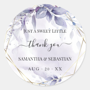 Dusty Plum Wispy Floral bedankt Ronde Sticker