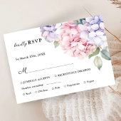 Dusty Purple & Blush Pink Hydrangea Wedding RSVP