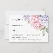 Dusty Purple & Blush Pink Hydrangea Wedding RSVP (Devant)