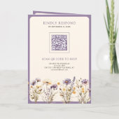 Dusty Purple Boho Wildflower QR Code Wedding (Achterkant)