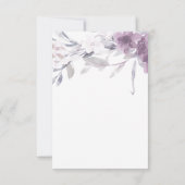 Dusty Purple Calligraphie et Floral Photo Rsvp (Dos)