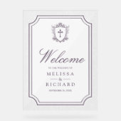 Dusty Purple Catholic Wedding Welcome (Recto)