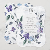 Dusty Purple Floral Garden Invitation de mariage, (Devant / Derrière)