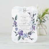 Dusty Purple Floral Garden Invitation de mariage, (Debout devant)