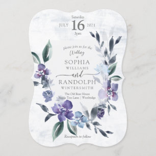 Dusty Purple Floral Garden Invitation de mariage, 