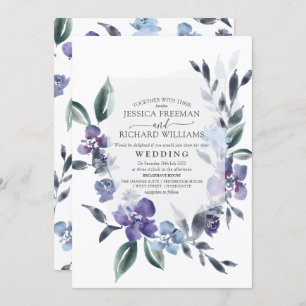 Dusty Purple Floral Garden Invitation de mariage,