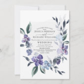 Dusty Purple Floral Garden Invitation de mariage, (Devant)