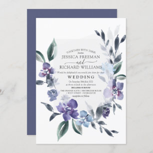 Dusty Purple Floral Garden Invitation de mariage,