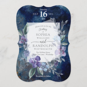 Dusty Purple Floral Garden Invitation de mariage,