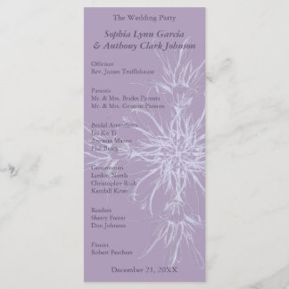 Dusty Purple Floral Wedding Programme