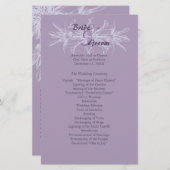 Dusty Purple Floral Wedding Programme (Devant / Derrière)
