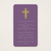 Dusty Purple Gold Photo Funeral Prayer Card (Dos)