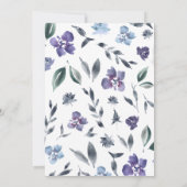 Dusty Purple jardin fleuri Mariage Invitation (Dos)