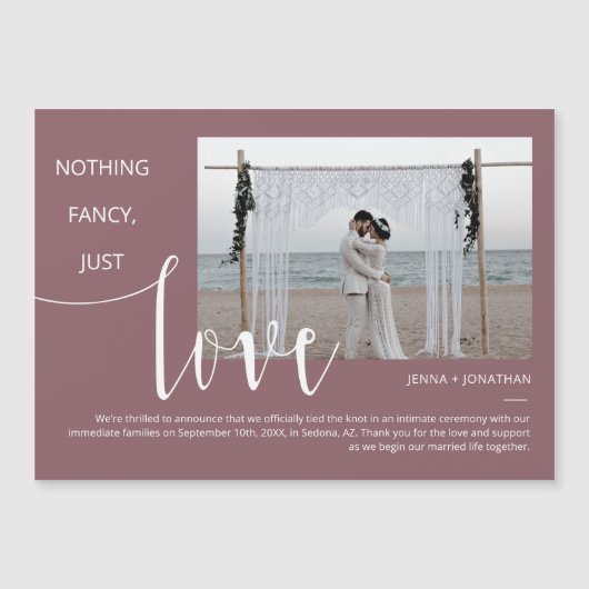 Dusty Purple Moderne Mini Script Magnet photo (Devant)