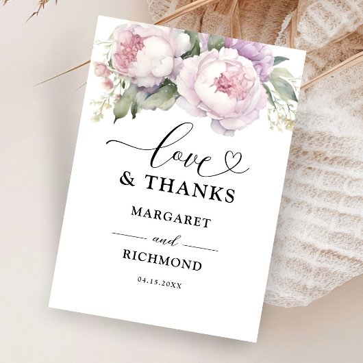 Dusty Purple Peony Floral Mariage Merci