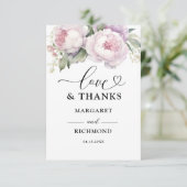 Dusty Purple Peony Floral Mariage Merci (Debout devant)