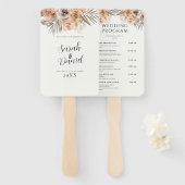 Dusty Roos Bloemen Krans Trouwprogramma's Handwaaier (Voorkant en achterkant)