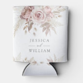 Dusty Roos Blush Ivory Floral Wedding Reception Blikjeskoeler (Voorkant)