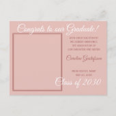 Dusty Roos Blush Pink Afstuderen Aankondiging Briefkaart (Voorkant)