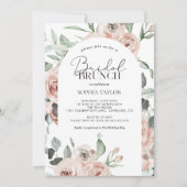 Dusty Roos Blush Pink Eucalyptus Bridal Brunch Kaart (Voorkant)