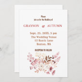 Dusty Roos Blush Pink Floral Weddenschap Kaart (Voorkant / Achterkant)