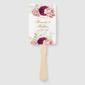 Dusty Roos Blush Pink Gold Peony Weddenschap Harte Handwaaier (Voorkant)