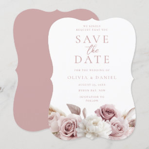 Dusty Roos & Blush Rozen Alle Seizoenen Trouwen Save The Date