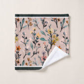 Dusty Roos Boho Floral Waterverf Bad Handdoek (Wasdoekje)