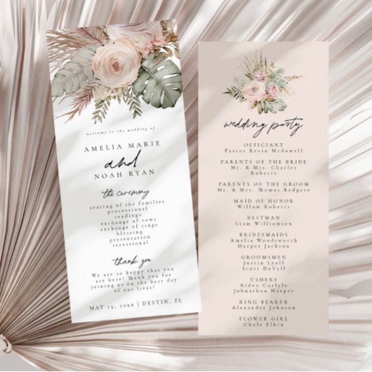 Dusty Roos Boho Pampas Grass Ceremony Programma