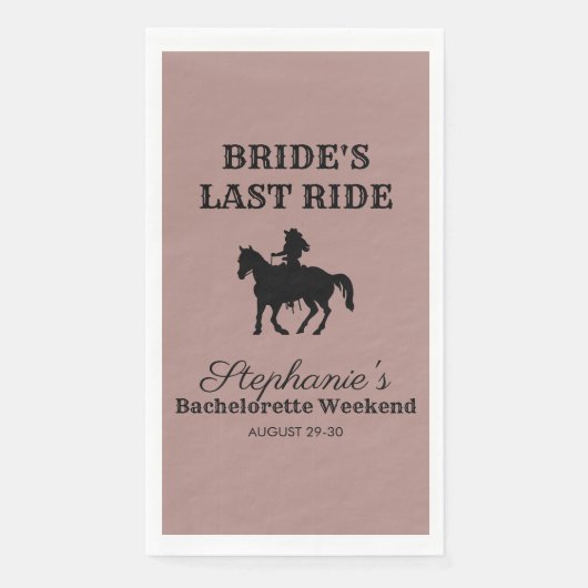 Dusty Roos Bride's Last Ride Bachelorette Weekend Servet (Voorkant)