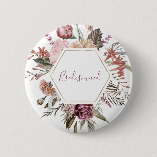 Dusty Roos Bridesmaid Button (Voorkant)