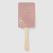 Dusty Roos bruiloft programma Hand Fan Handwaaier (Achterkant)