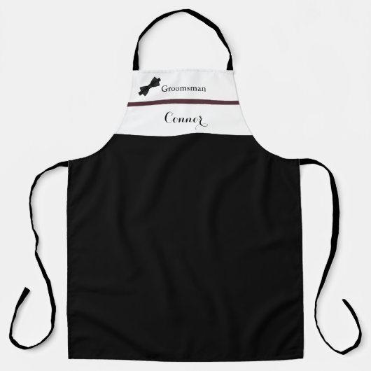 Dusty Roos Burgundy Groomsman Wedding Apron Schort (Voorkant)