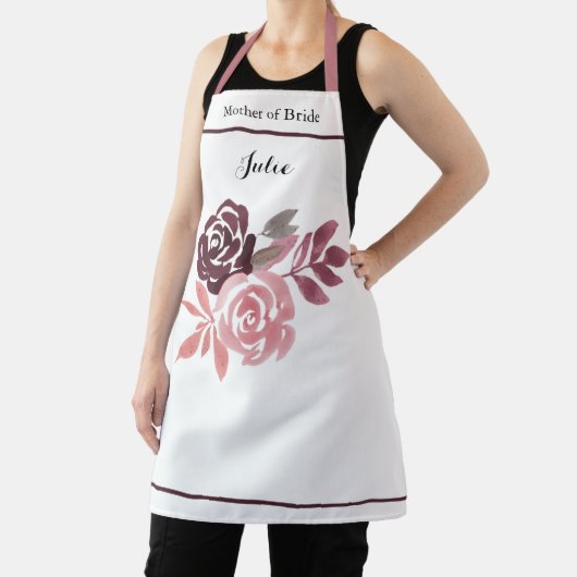 Dusty Roos Burgundy Moeder van Bride Apron Schort (Insitu)