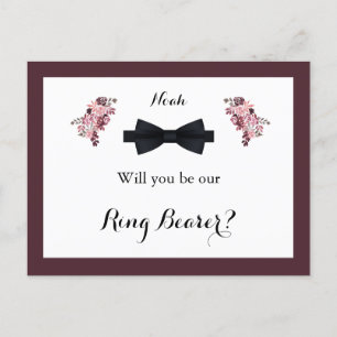 Dusty Roos Burgundy Ring Bearer Request Kaart