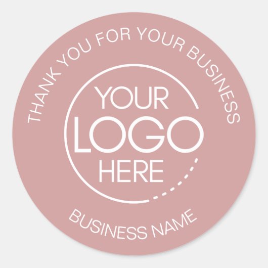 Dusty Roos Business Bedankt Ronde Sticker (Voorkant)