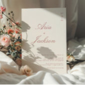 Dusty Roos Calligraphy Modern QR Code Wedding Kaart