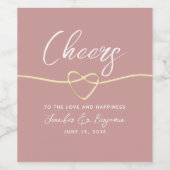 Dusty Roos Cheers Wedding Wijn Etiket (Enkel label)