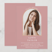 Dusty Roos Chic Gold Arch Foto Graduy Party I Kaart (Voorkant / Achterkant)