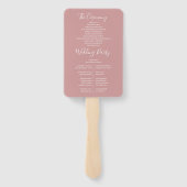 Dusty Roos Chinoiserie Bloemen Trouwprogramma Handwaaier (Achterkant)