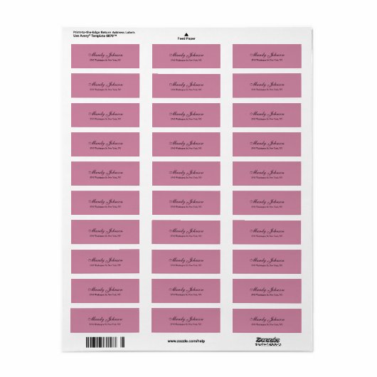 Dusty Roos Classic Style Script Creative Plain Etiket (Full Sheet)