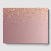 Dusty roos confetti script roze Vrijgezellenfeest Gastenboek (Achterkant)