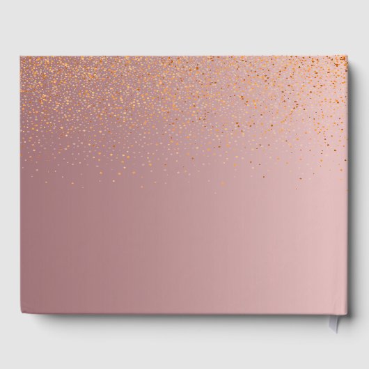 Dusty roos confetti script roze Vrijgezellenfeest Gastenboek (Achterkant)