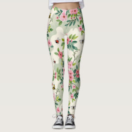 Dusty Roos Cream Butterflies Bee Camo Leggings